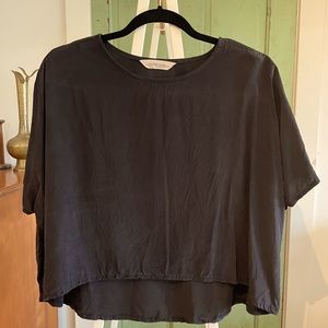 Elizabeth Suzann linn top OSM black silk crepe